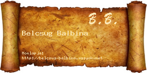 Belcsug Balbina névjegykártya